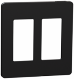 X Series 2 Gang Screwless Wall Plate 70 mm x 120 mm Matte Black