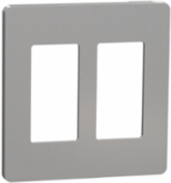 X Series 2 Gang Screwless Wall Plate Matte Gray 116 mm x 120 mm