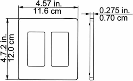 X Series 2 Gang Screwless Wall Plate Light Almond 120mm x 116mm