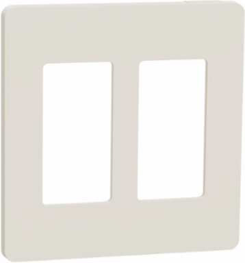 X Series 2 Gang Screwless Wall Plate Light Almond 120mm x 116mm
