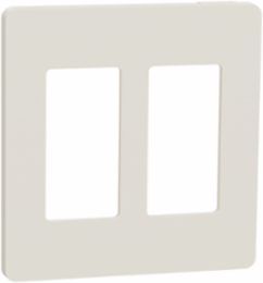 X Series 2 Gang Screwless Wall Plate Light Almond 120mm x 116mm