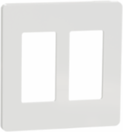 X Series 2 Gang Screwless Wall Plate 116 mm x 120 mm Matte White