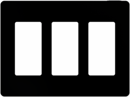 X Series 3 Gang Screwless Wall Plate Matte Black 162 mm Width