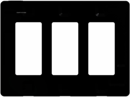 X Series 3 Gang Screwless Wall Plate Matte Black 162 mm Width