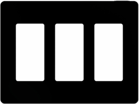 X Series 3 Gang Screwless Wall Plate Matte Black 162 mm Width