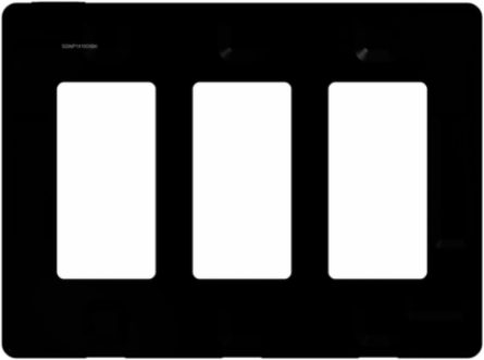 X Series 3 Gang Screwless Wall Plate Matte Black 162 mm Width