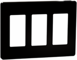 X Series 3 Gang Screwless Wall Plate Matte Black 162 mm Width