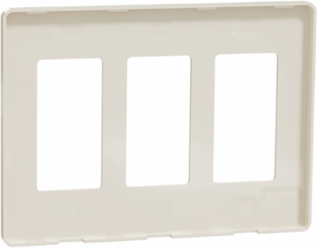 X Series 3 Gang Screwless Wall Plate 120 mm x 162 mm Light Almond