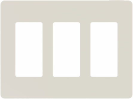 X Series 3 Gang Screwless Wall Plate 120 mm x 162 mm Light Almond