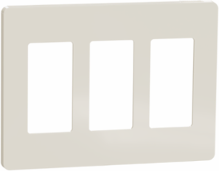 X Series 3 Gang Screwless Wall Plate 120 mm x 162 mm Light Almond