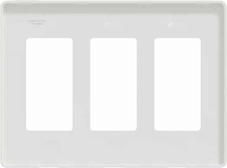 X Series 3 Gang Screwless Wall Plate, 162 mm x 120 mm, Matte White