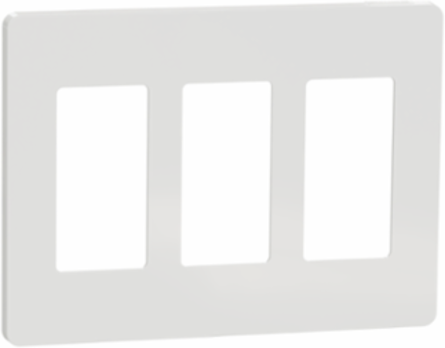X Series 3 Gang Screwless Wall Plate, 162 mm x 120 mm, Matte White
