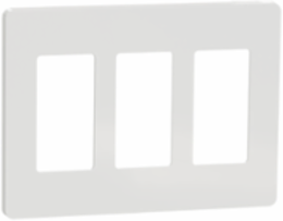 X Series 3 Gang Screwless Wall Plate, 162 mm x 120 mm, Matte White