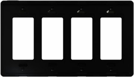 X Series 4 Gang Screwless Wall Plate Matte Black, 208 mm x 120 mm