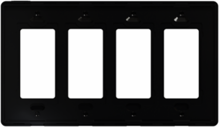 X Series 4 Gang Screwless Wall Plate Matte Black, 208 mm x 120 mm