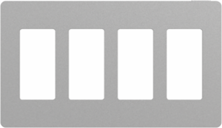 X Series 4 Gang Screwless Wall Plate Matte Grey 208 mm x 120 mm