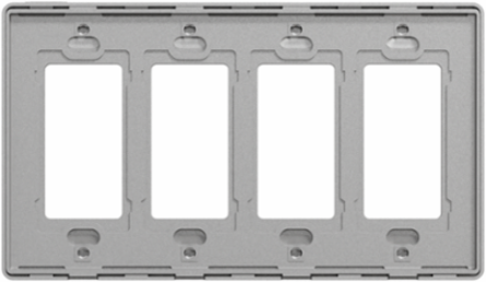 X Series 4 Gang Screwless Wall Plate Matte Grey 208 mm x 120 mm
