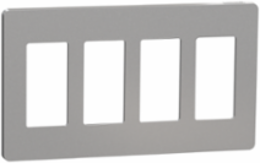 X Series 4 Gang Screwless Wall Plate Matte Grey 208 mm x 120 mm