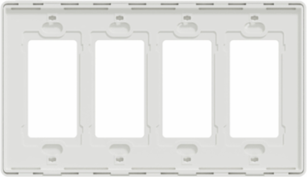 X Series 4 Gang Screwless Wall Plate, 208mm Width, Matte White