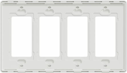 X Series 4 Gang Screwless Wall Plate, 208mm Width, Matte White
