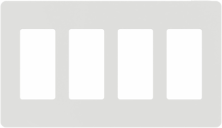 X Series 4 Gang Screwless Wall Plate, 208mm Width, Matte White