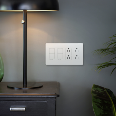 X Series 4 Gang Screwless Wall Plate, 208mm Width, Matte White