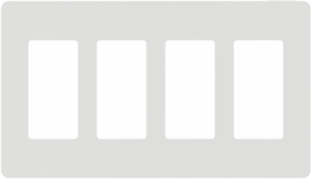 X Series 4 Gang Screwless Wall Plate, 208mm Width, Matte White