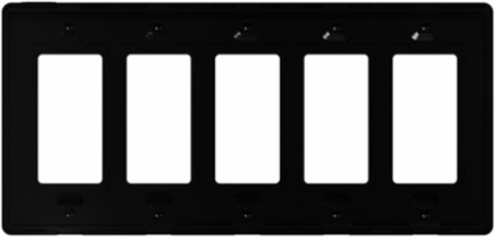 X Series 5 Gang Screwless Wall Plate, 120 mm x 254 mm, Matte Black