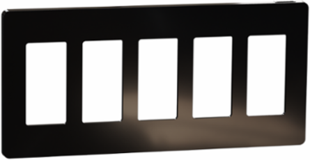X Series 5 Gang Screwless Wall Plate, 120 mm x 254 mm, Matte Black