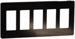 X Series 5 Gang Screwless Wall Plate, 120 mm x 254 mm, Matte Black