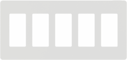 X Series 5 Gang Matte White Screwless Wall Plate, 254 mm Width, 120 mm Height