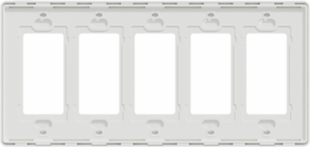 X Series 5 Gang Matte White Screwless Wall Plate, 254 mm Width, 120 mm Height