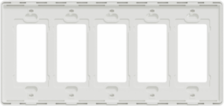 X Series 5 Gang Matte White Screwless Wall Plate, 254 mm Width, 120 mm Height