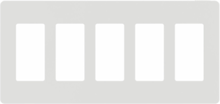 X Series 5 Gang Matte White Screwless Wall Plate, 254 mm Width, 120 mm Height