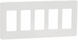 X Series 5 Gang Matte White Screwless Wall Plate, 254 mm Width, 120 mm Height