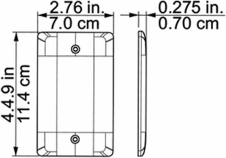 X Series 1 Gang Blank Wall Plate Polycarbonate Light Almond 70 mm x 114 mm