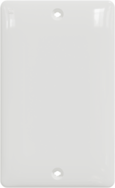 X Series Blank Wall Plate, 1 Gang, Polycarbonate, White, 70 mm x 114 mm