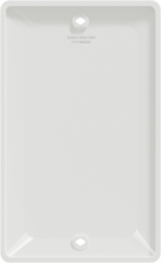 X Series Blank Wall Plate, 1 Gang, Polycarbonate, White, 70 mm x 114 mm