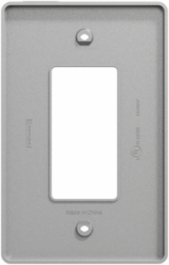 X Series Mid Size 1-Gang Wall Plate, Plastic, Grey, 132 mm Height