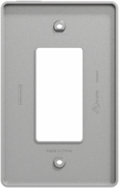 X Series Mid Size 1-Gang Wall Plate, Plastic, Grey, 132 mm Height