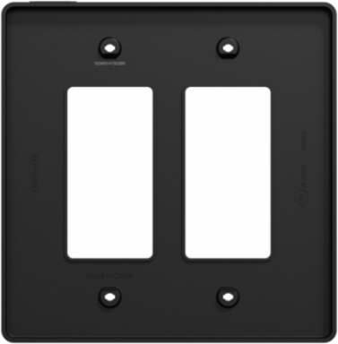 X Series 2 Gang Wall Plate Matte Black, 130 mm Width, Plastic Material
