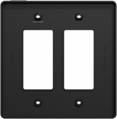 X Series 2 Gang Wall Plate Matte Black, 130 mm Width, Plastic Material