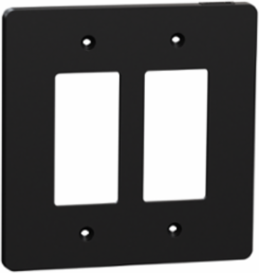 X Series 2 Gang Wall Plate Matte Black, 130 mm Width, Plastic Material