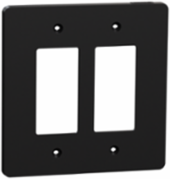 X Series 2 Gang Wall Plate Matte Black, 130 mm Width, Plastic Material