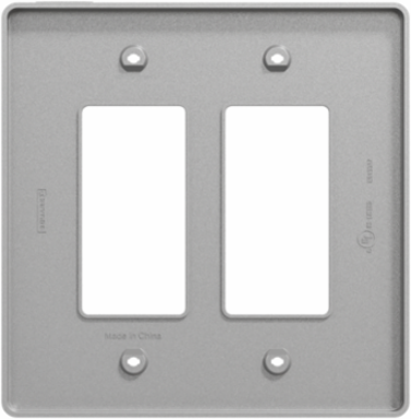 X Series 2 Gang Mid Size Wall Plate, Matte Gray, 70mm x 120mm