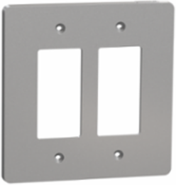 X Series 2 Gang Mid Size Wall Plate, Matte Gray, 70mm x 120mm