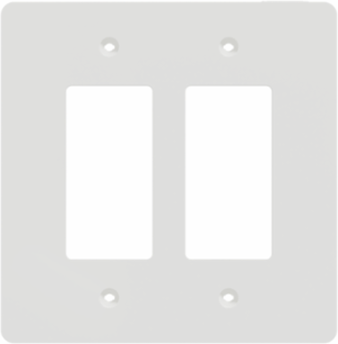 X Series 2 Gang Mid Plus Wall Plate White 130 mm x 132 mm