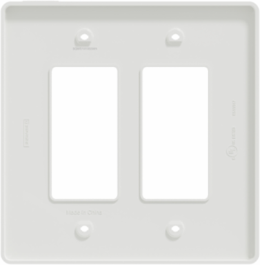 X Series 2 Gang Mid Plus Wall Plate White 130 mm x 132 mm