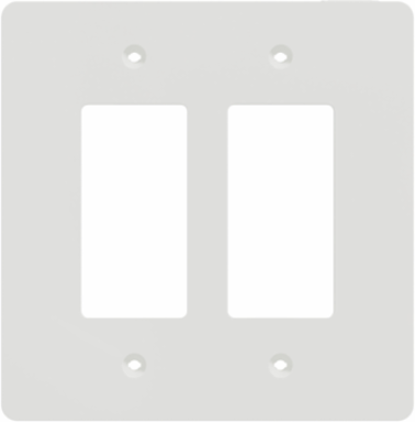 X Series 2 Gang Mid Plus Wall Plate White 130 mm x 132 mm