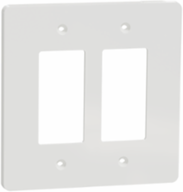 X Series 2 Gang Mid Plus Wall Plate White 130 mm x 132 mm